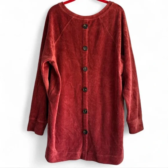 Soft Surroundings Rich Red Corduroy Top - Picture 1 of 7